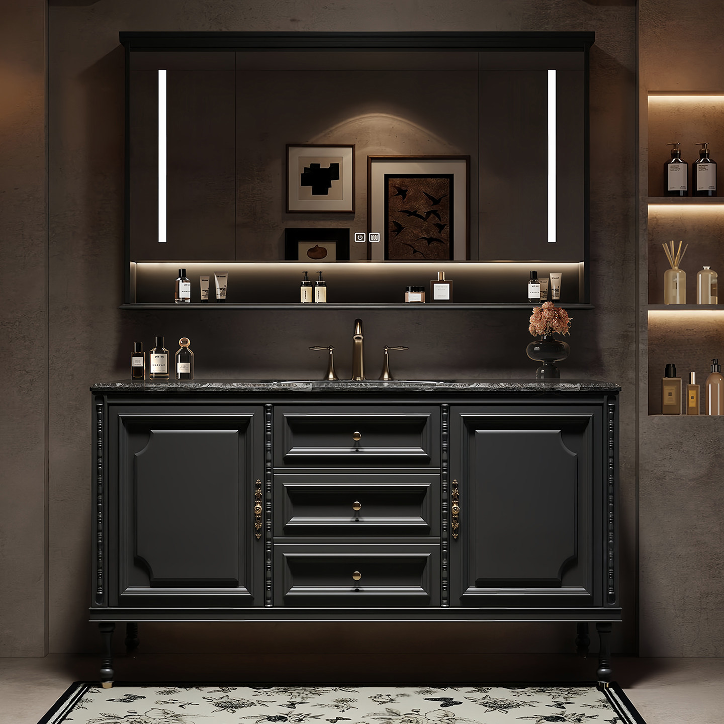Home Bathroom Partition Wall - Luxe vloerbadkamerkast Toilet Dressoirs boven de