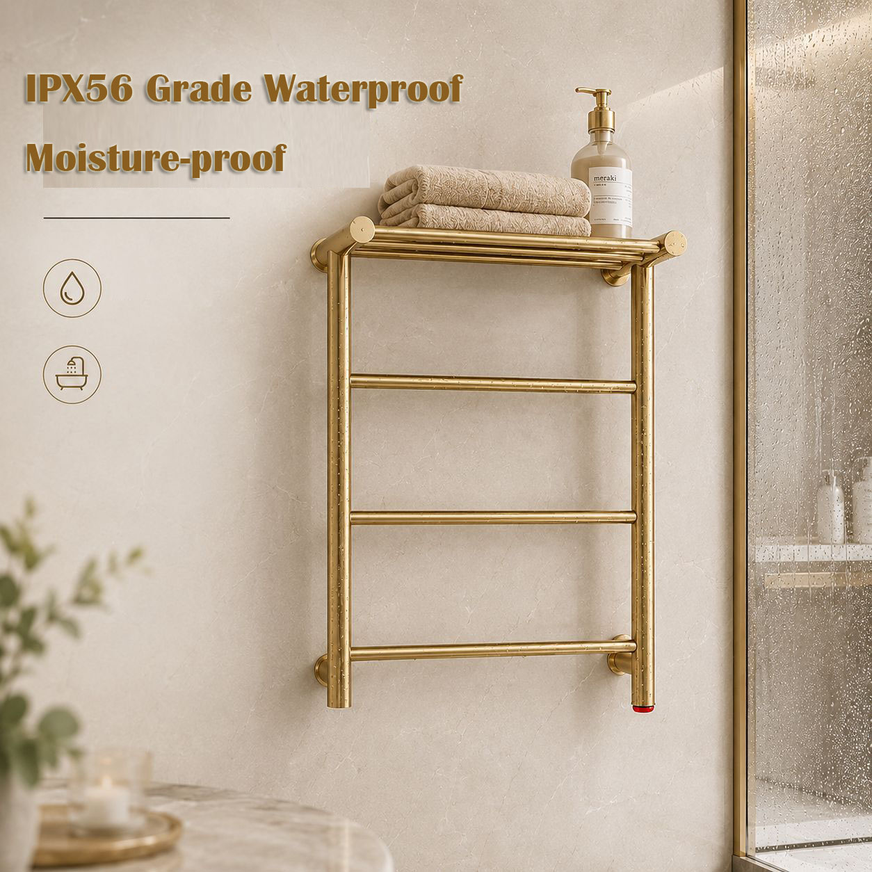 Towel Warmer Electric - 2026 Nieuwe Gouden Wandgemonteerde Elektrische Handdoekdrogerrek