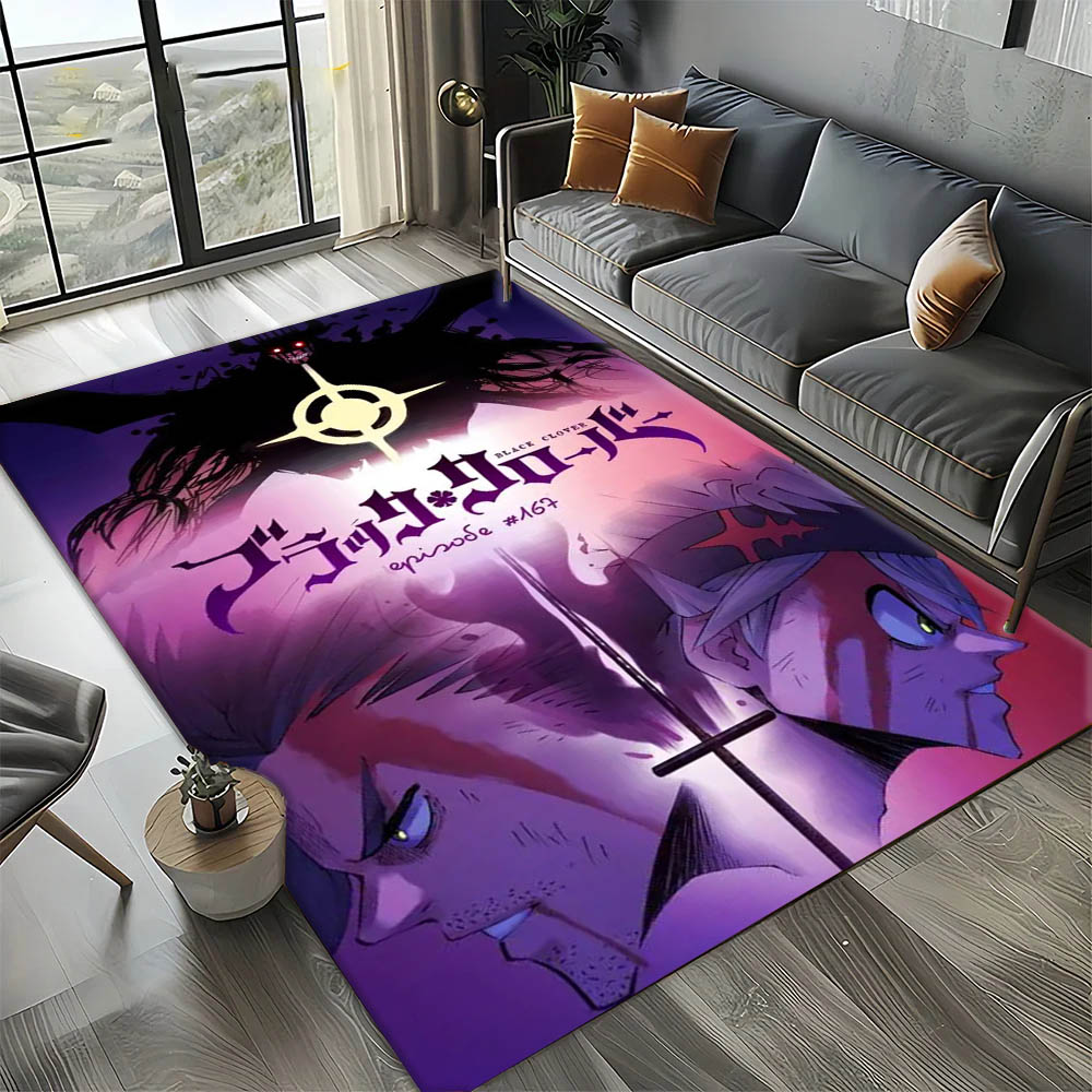 Home Bathroom Carpet - Cartoon Anime B-Black H-Hot Clover Tapijt