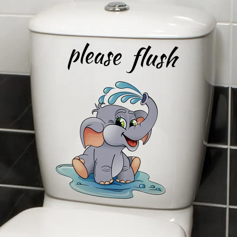 Home Goods Bathroom Decor - 20 STKS Schattige kleine olifant toiletsticker
