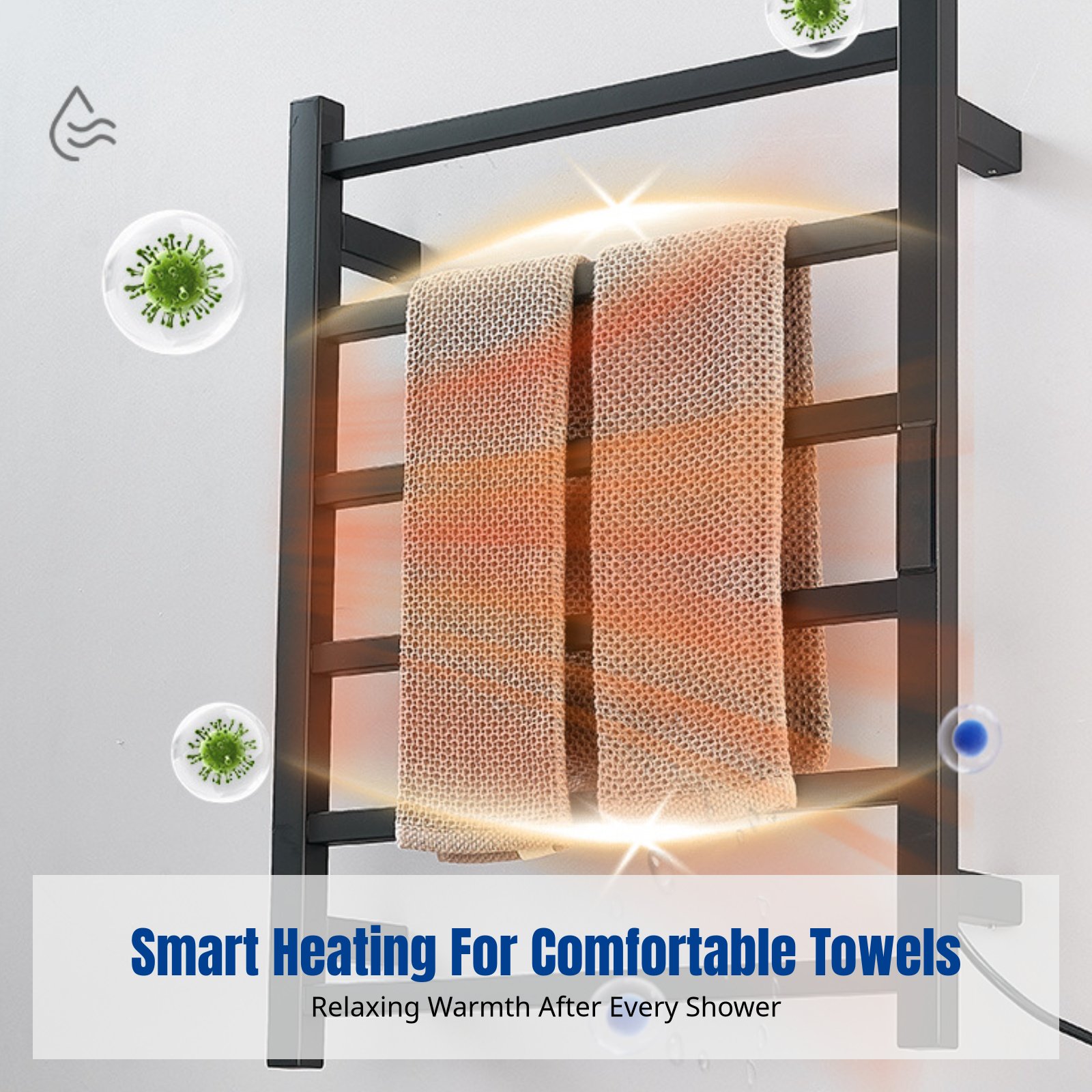 Towel Warmer Electric - Slim elektrisch handdoekenrek, verwarmde handdoekverwarmer, roestvrij