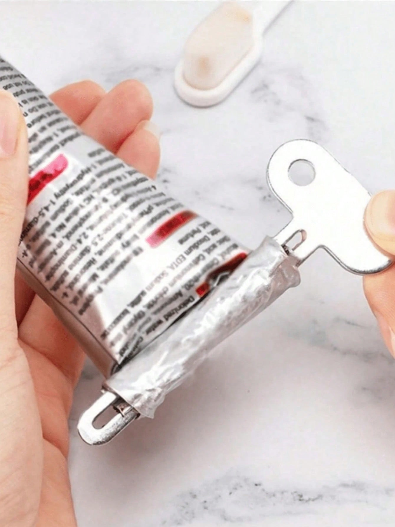 Home Essentials Bathroom Organizer - 2-pack vintage tandpasta-uitpersers van gietijzer -