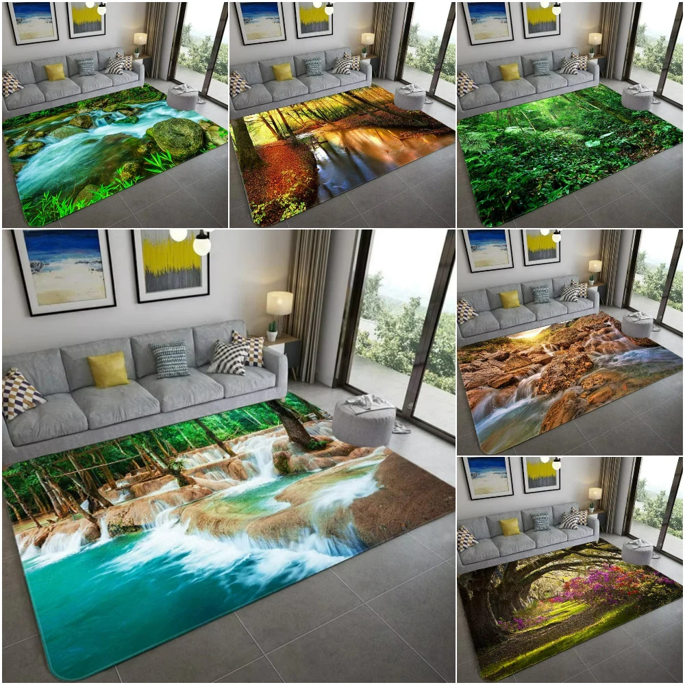Home Bathroom Ideas - Natuur geïnspireerd 3D landschap tapijt zacht