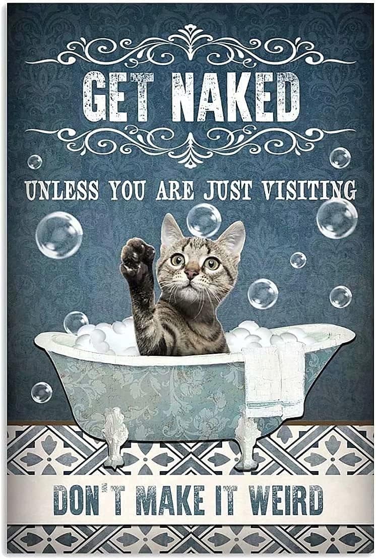 Bathroom Home Visit - Kitten Badkamer Metalen Tin Bord, 'Get