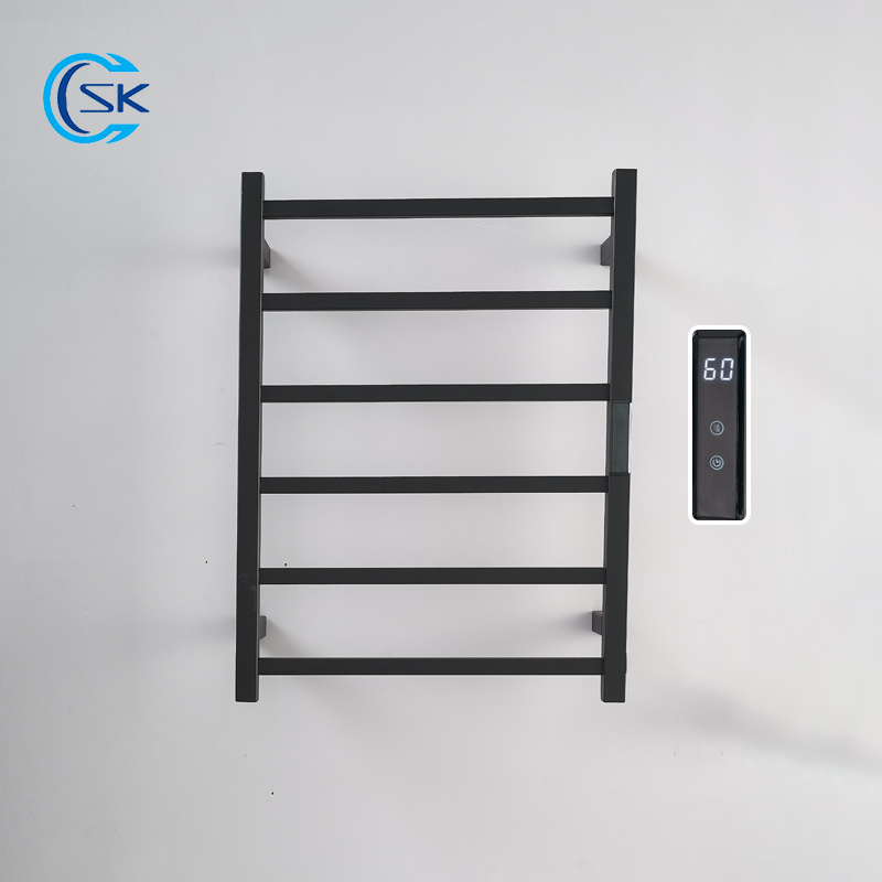Towel Warmer Electric - Zwart elektrisch handdoekenrek. Verborgen/opbouw elektrisch verwarmd