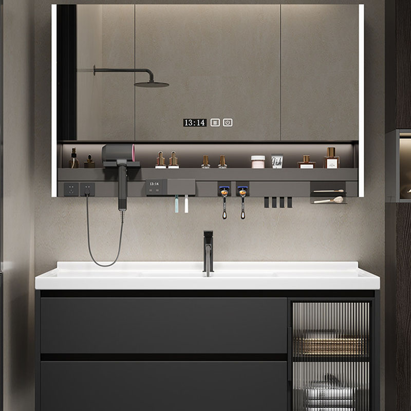 Home Bathroom Partition Wall - Luxe spiegel Badkamerkast Accessoires Planken Scheidingswanden