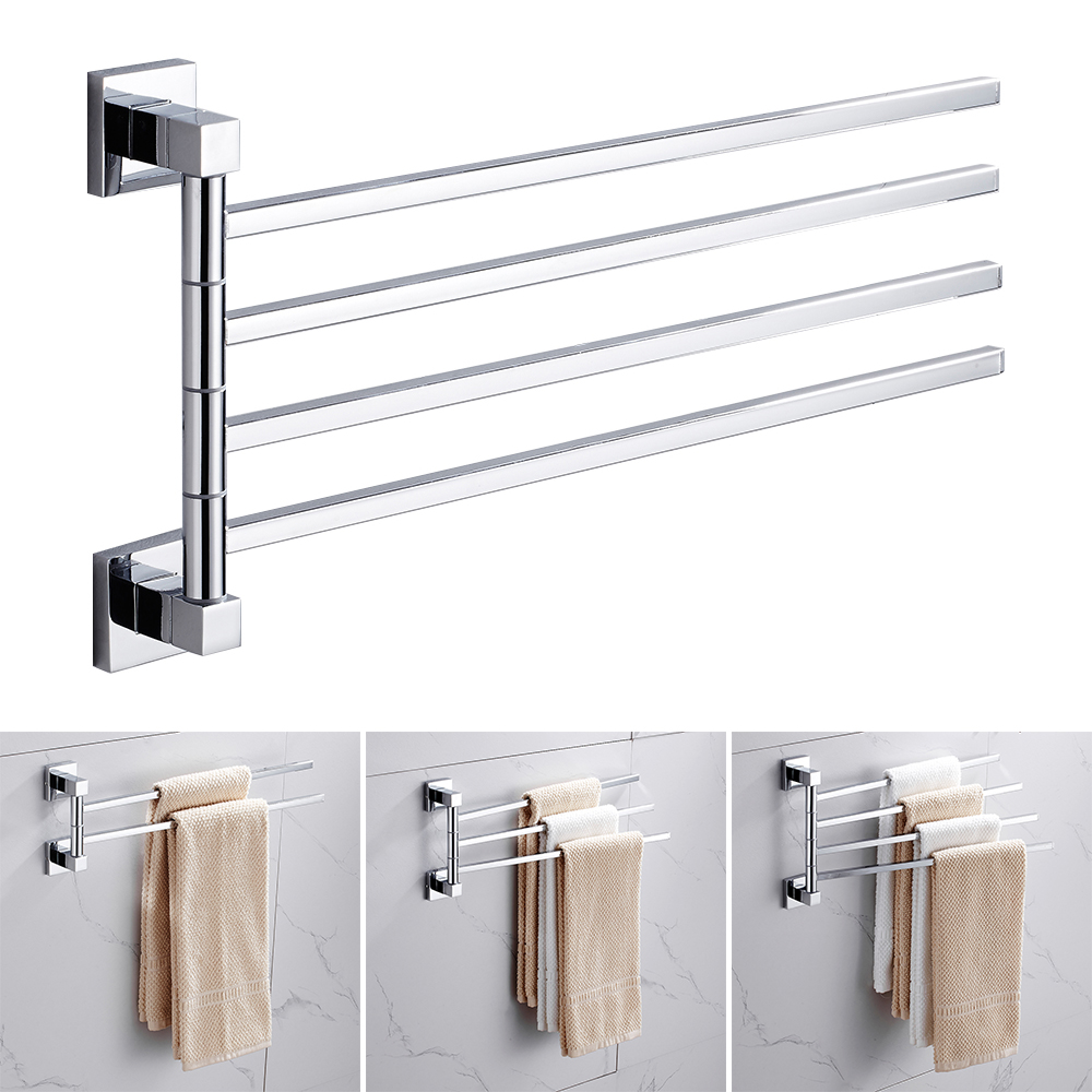 Home Bathroom Hardware - Handdoekhouder roestvrij staal zwenkarmen handdoekenrek wandgemonteerd