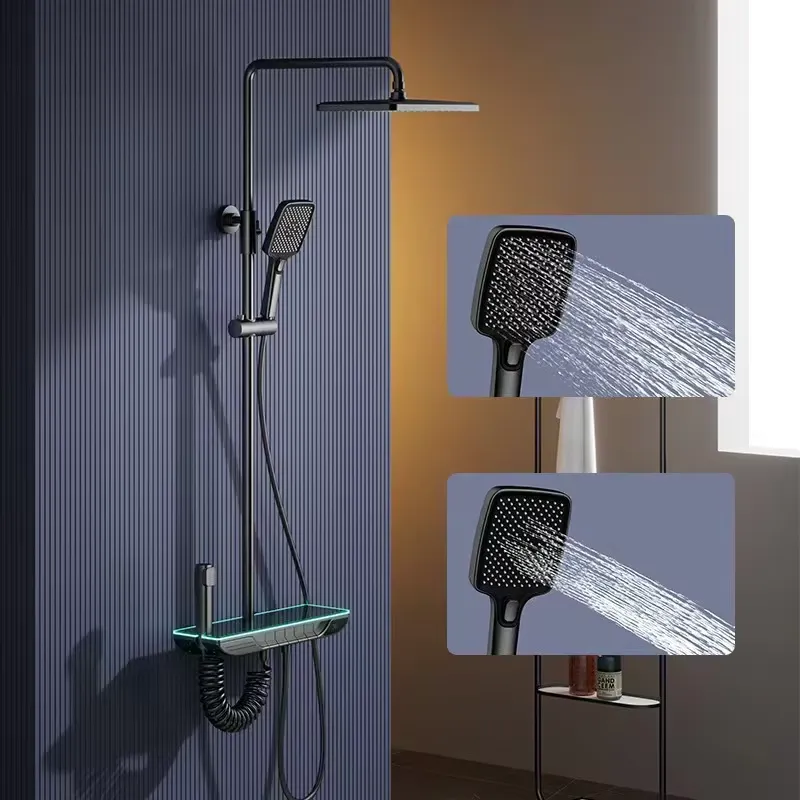 Home In Bathroom - Slimme digitale thermostaat doucheset messing pianoknop