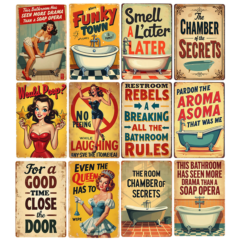 Grappige Badkamer Regels Vinta - Home Bathroom Ideas recensie en prijs