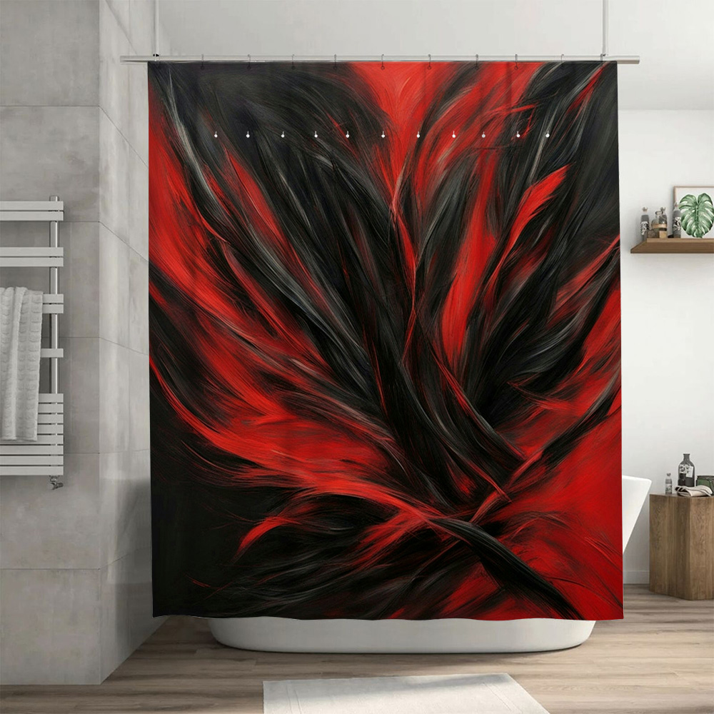 Rood en zwart abstract print d - Home Bathroom Ideas recensie en prijs