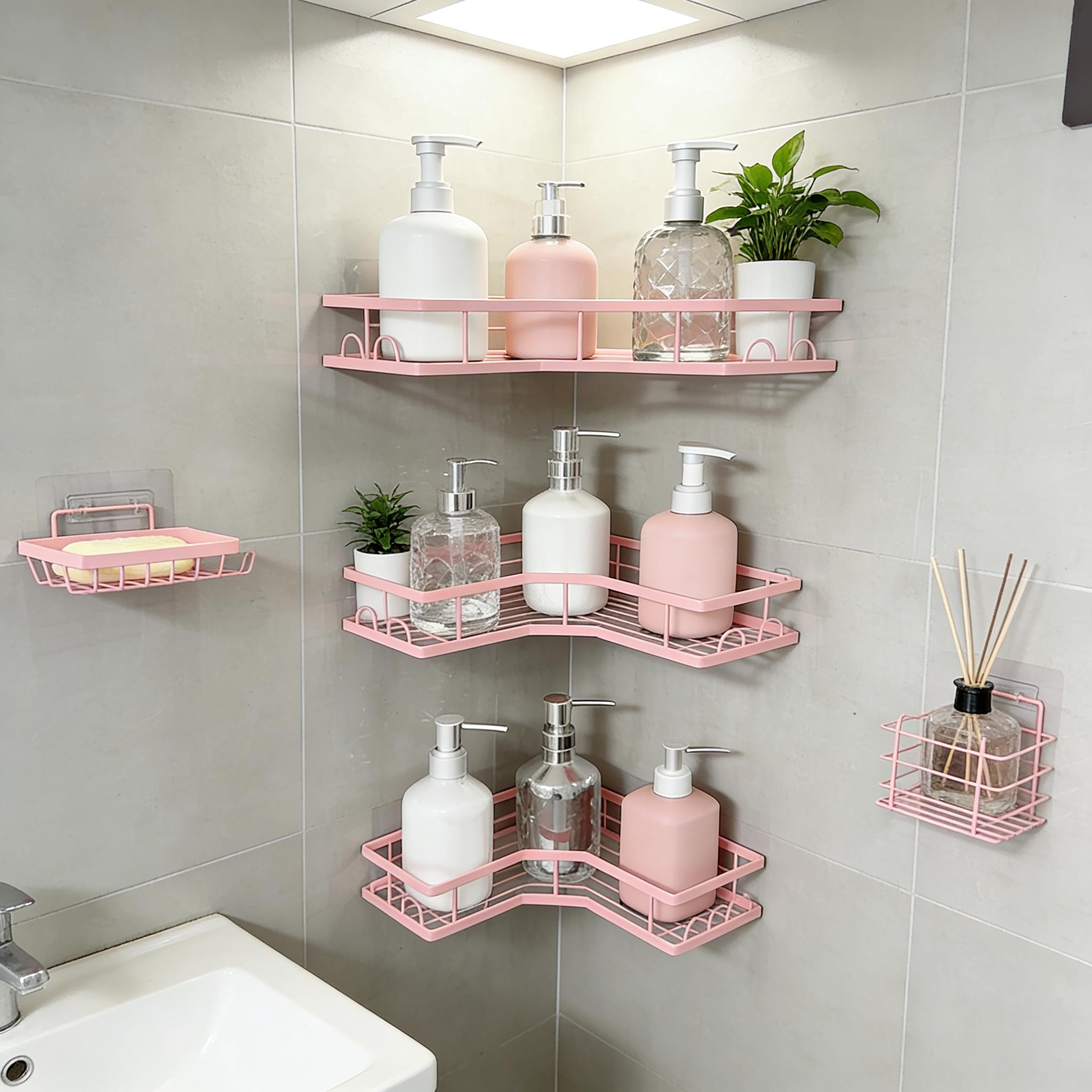 5-delige minimalistische roze  - Home Essentials Bathroom Organizer recensie en prijs