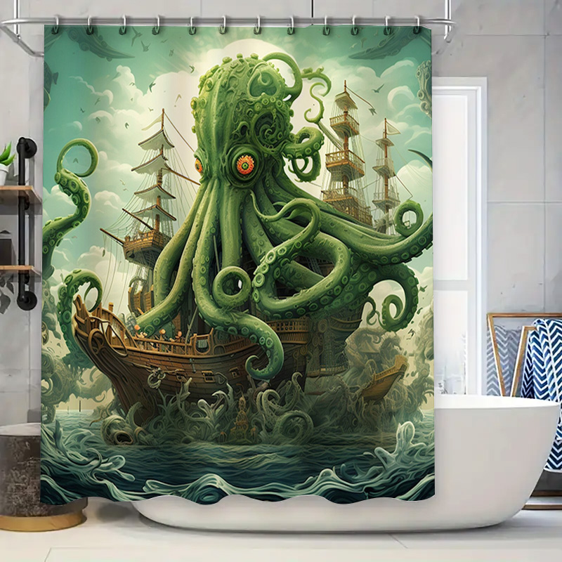 Octopus Schip Douchegordijn Su - Home Bathroom Ideas recensie en prijs