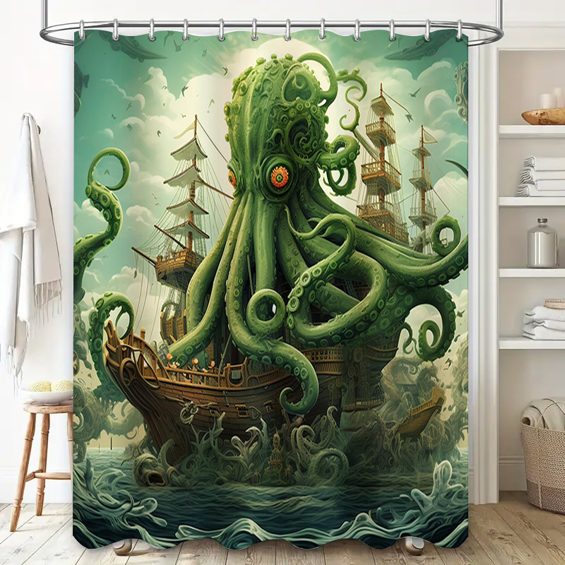 Octopus Schip Douchegordijn Su - Home Bathroom Ideas recensie en prijs