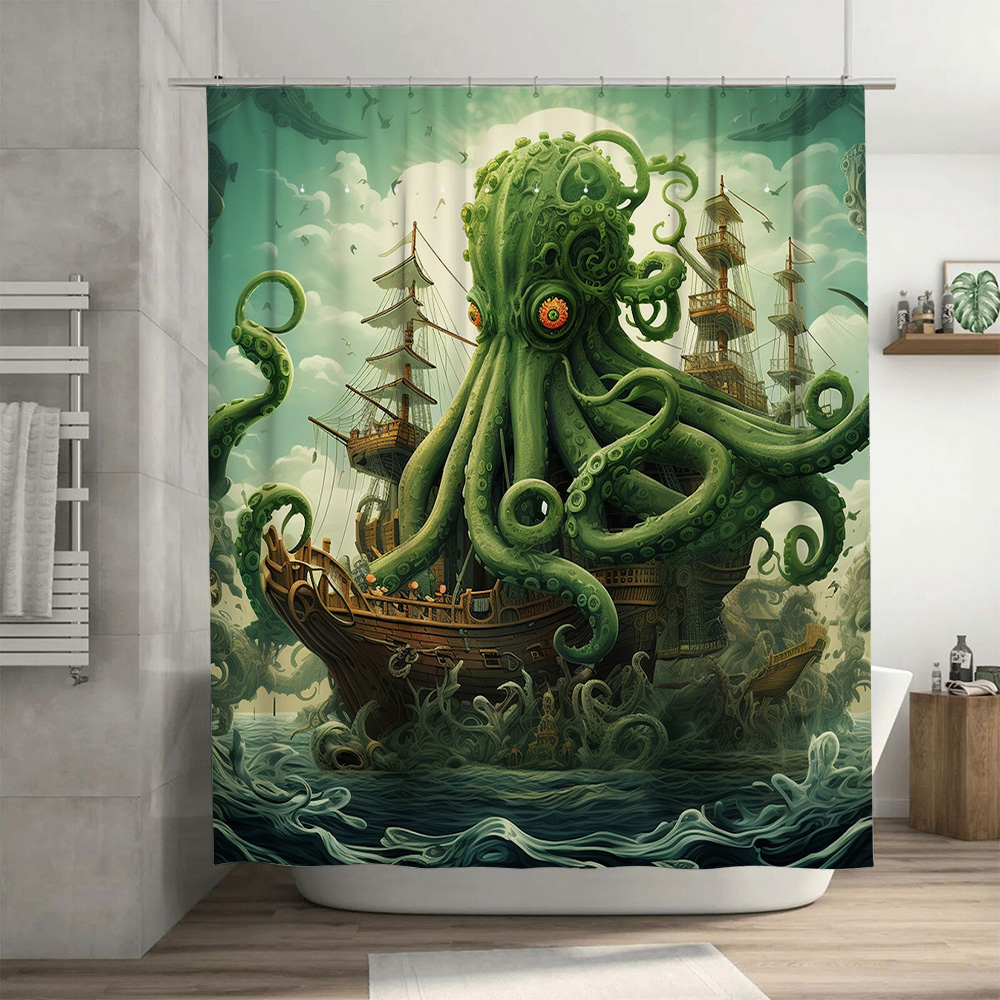 Octopus Schip Douchegordijn Su - Home Bathroom Ideas recensie en prijs
