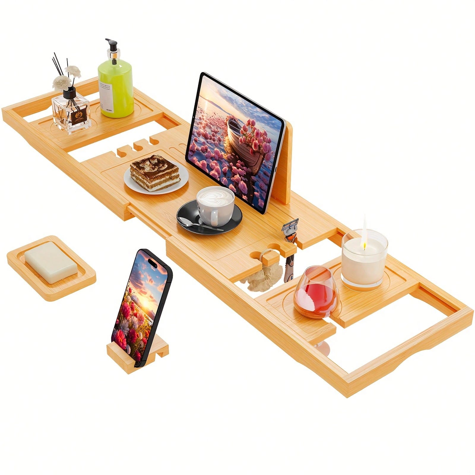 Bamboe badkuipbakje, uittrekba - Home Essentials Bathroom Organizer recensie en prijs