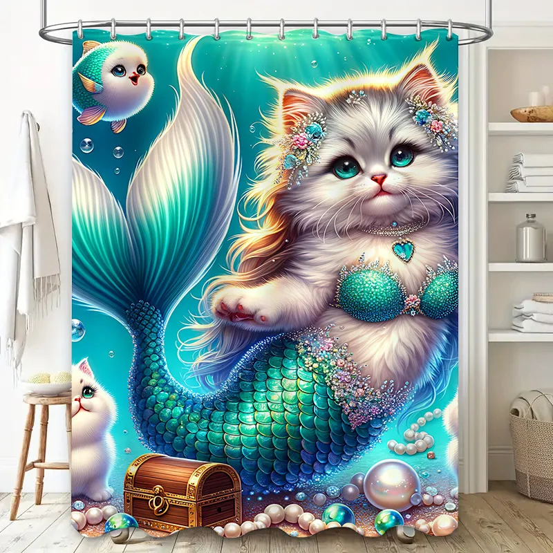 Douchegordijn Zeemeermin Kat V - Home Bathroom Ideas recensie en prijs