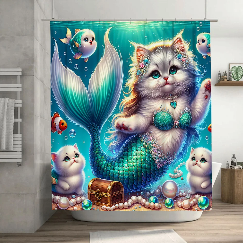 Douchegordijn Zeemeermin Kat V - Home Bathroom Ideas recensie en prijs