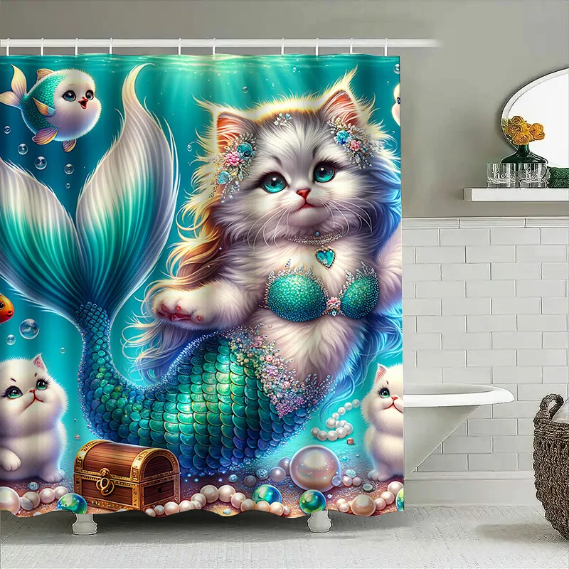Douchegordijn Zeemeermin Kat V - Home Bathroom Ideas recensie en prijs