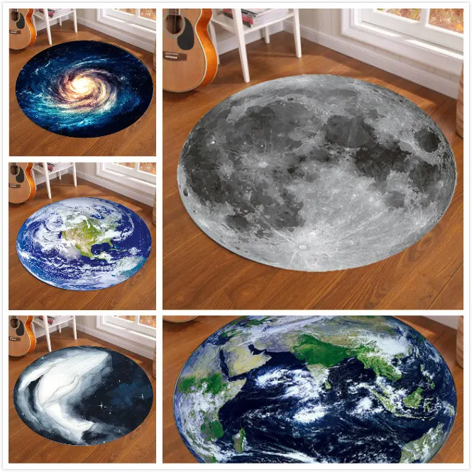 Galaxy Earth Moon Rond Tapijt  - Home Bathroom Carpet recensie en prijs