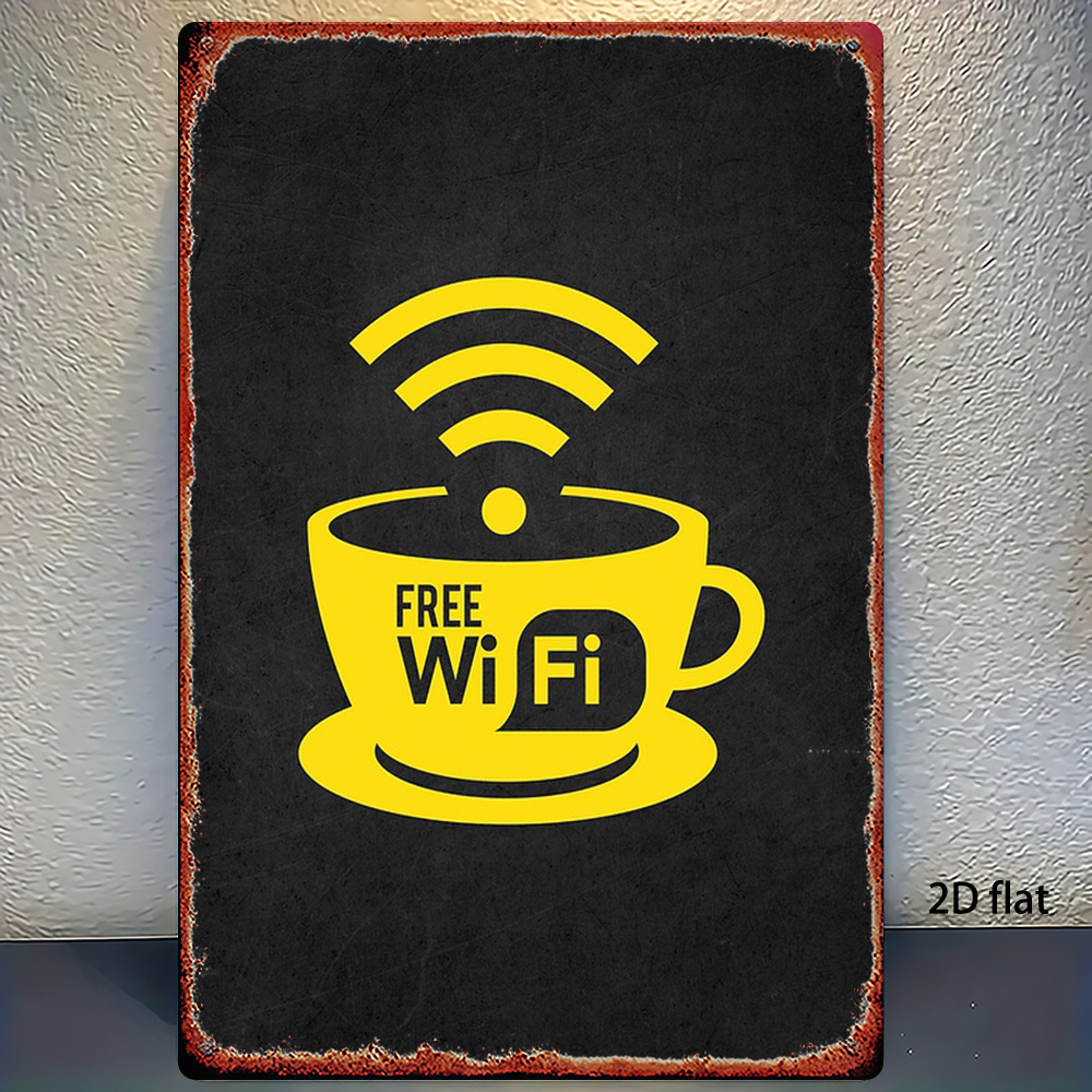 2D vintage metalen bord, WiFi- - Home Bathroom Ideas recensie en prijs