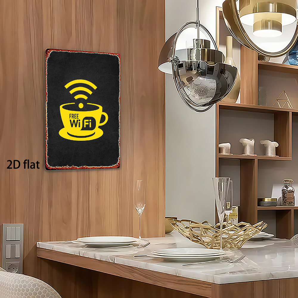 2D vintage metalen bord, WiFi- - Home Bathroom Ideas recensie en prijs