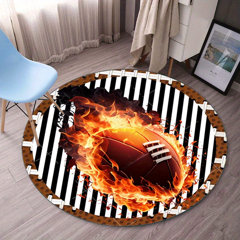 Flaming Football Rond Tapijt v - Home Bathroom Ideas recensie en prijs